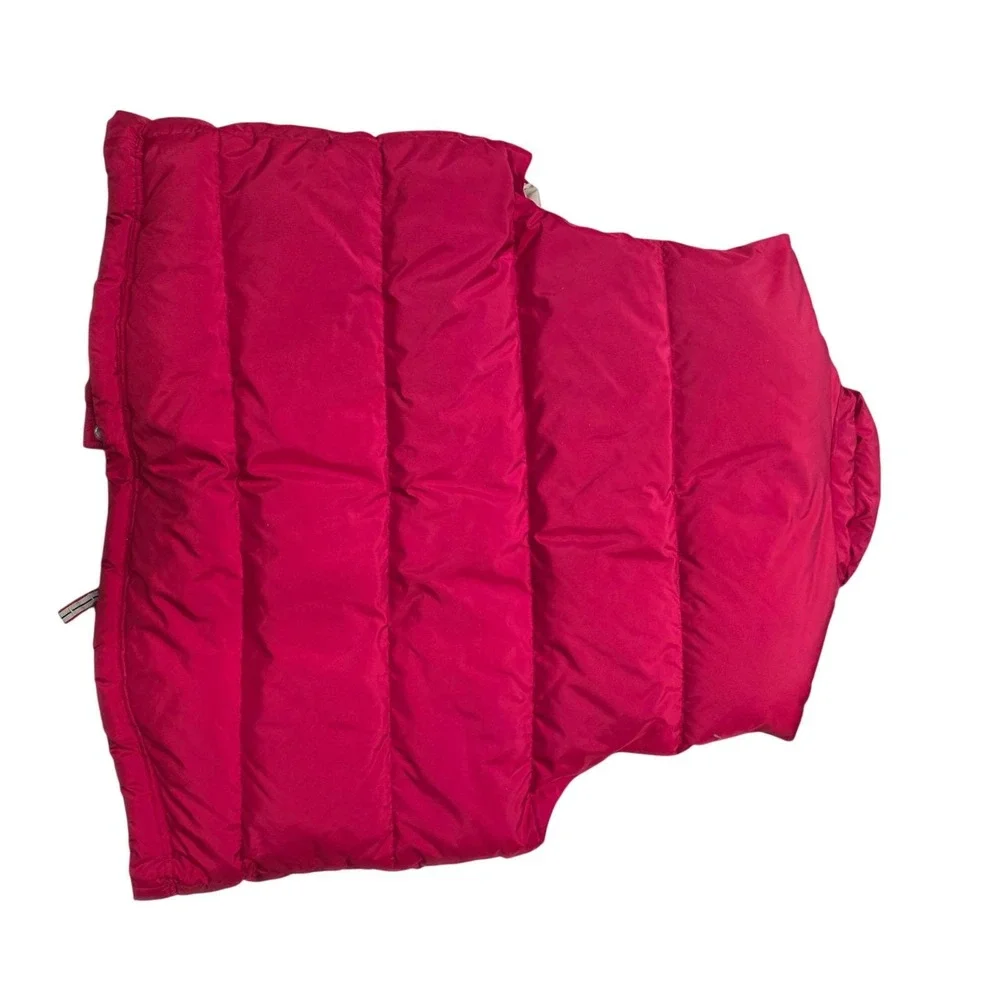 Vtg J Crew Red Down Puffer Vest‎ Mens XL Quilted Pockets Zip Front Insulated
